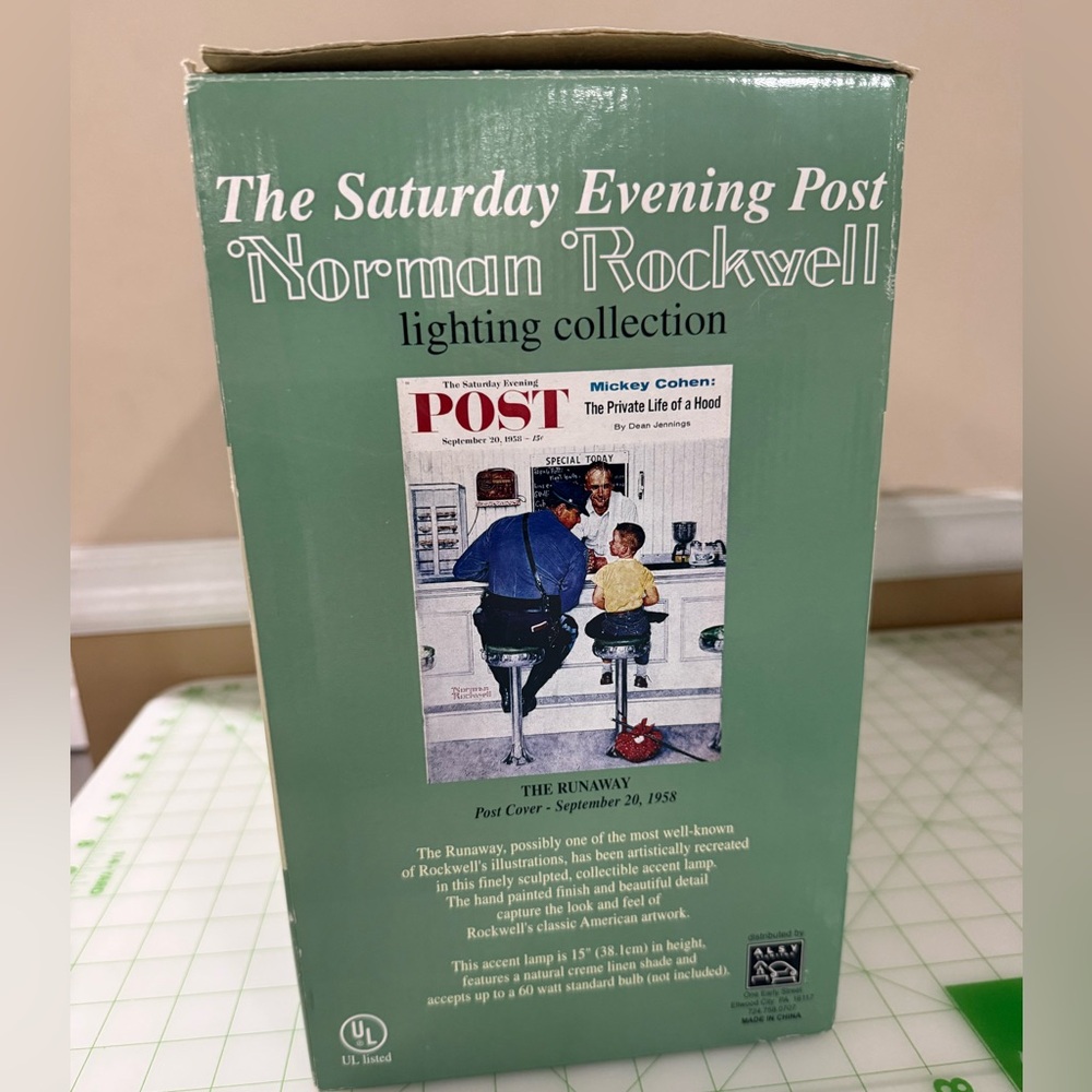 New in Box 70s Norman Rockwell "The Runaway" Vintage Table Lamp Collectible l - Picture 14 of 16